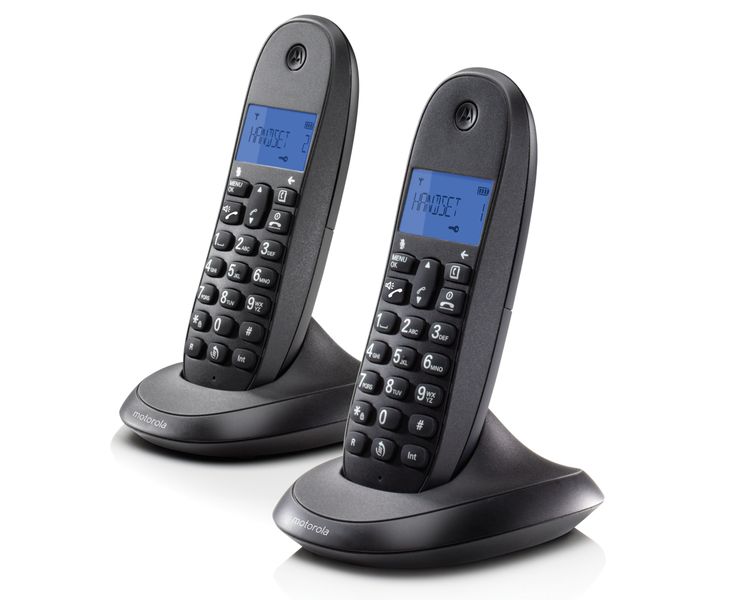 Motorola C1002 Duo Cordless Dect Phones - Black