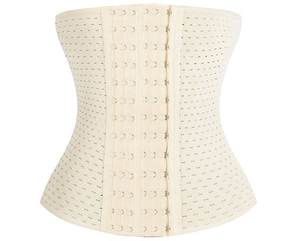 Mukatu Women's 6 Hook Waist Underbust Corset Body Shaper - Beige