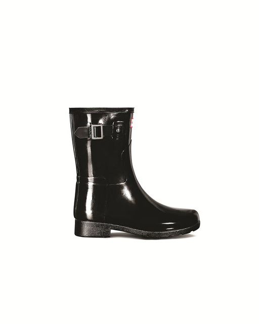 Hunter Ladies Refined Short Boots - Gloss Black | Shop Today. Get it ...