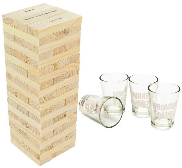 Drunken Building Blocks and Shot Glass Drinking Game