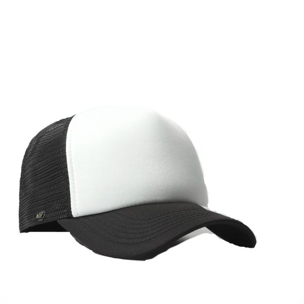 Rebound Uflex Curved Peak Trucker Cap - White &amp; Black