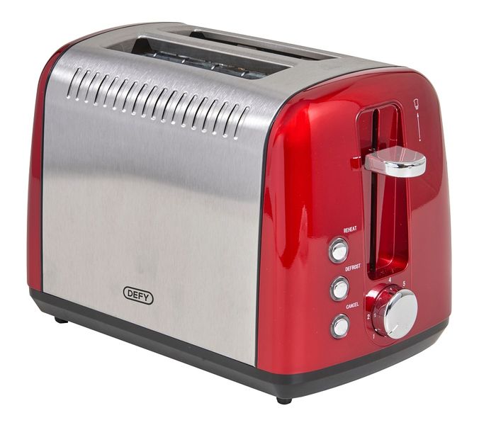 Defy - 2 Slice Stainless Steel Toaster - Red