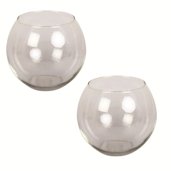 Glass Fishbowl Style Vase - 2 Pack