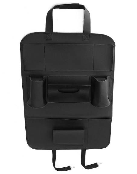 Jeronimo PU Leather Car Seat Organiser - Black
