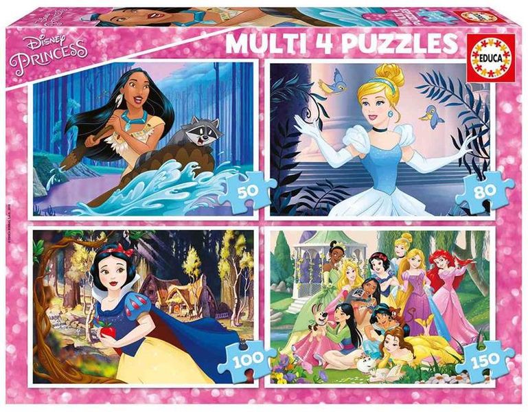Educa Multi 4 Disney Princess Puzzles (50, 80, 100, 150 Piece)