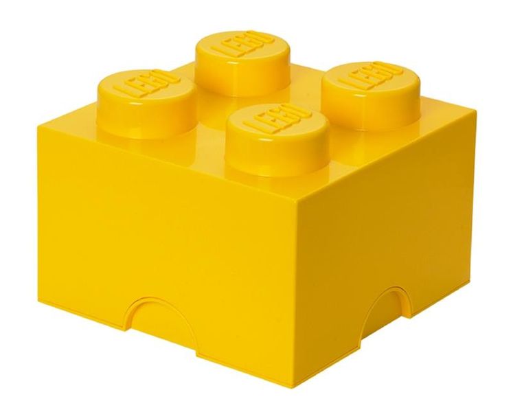 LEGO Storage Brick 4 Knob - Yellow