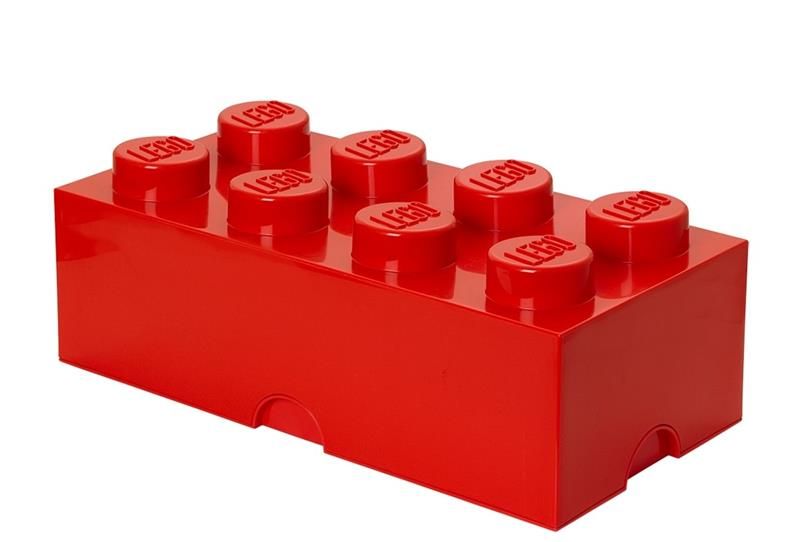 LEGO Storage Brick 8 Knob - Red