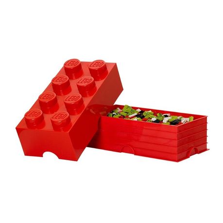 LEGO BRICK BOX ( 8 KNOBS ) AND A LEGO PLASTIC DIVIDER BOX