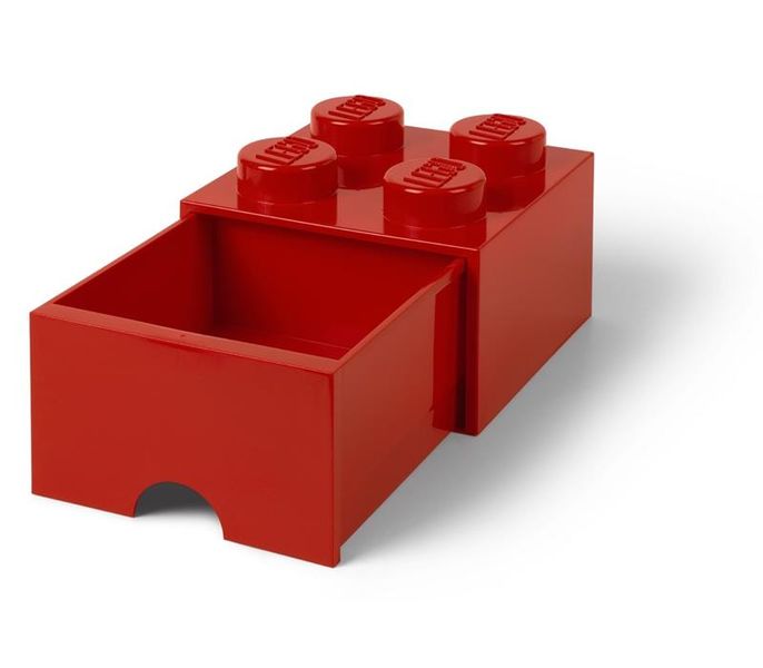 LEGO Brick Drawer 4 Knob - Red
