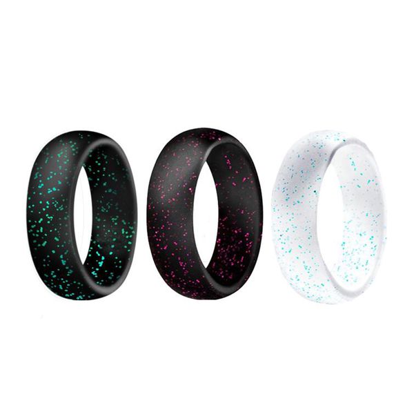 Killer Deals Sparkle Wedding Exercise Silicone Ring- 5.7mm- Set of 3
