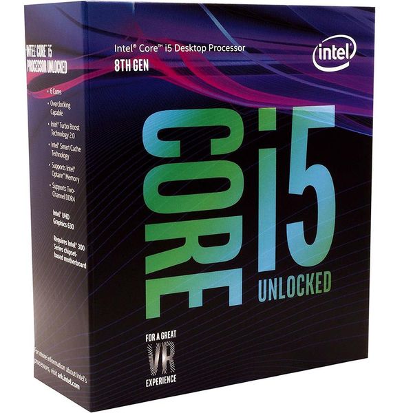 Intel Coffeelake-s lga1151 i5-8600 - 6 Cores / 6 Threads, 3.1Ghz Box CPU