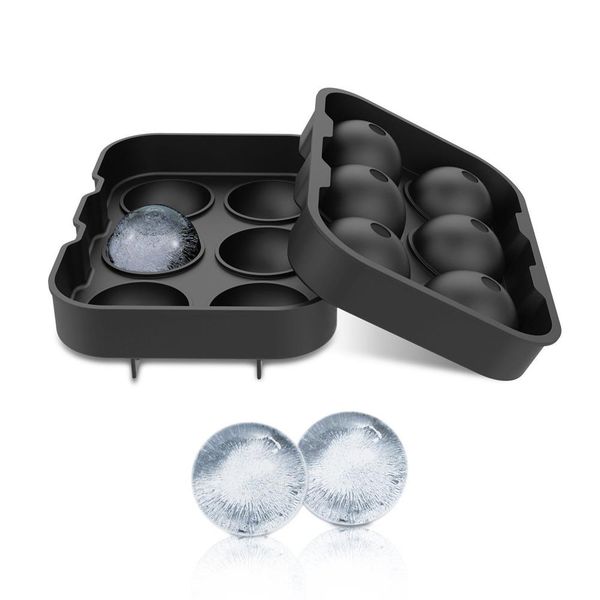 Gin Tribe - 6 Giant Ball Boulders for Gin Ice Ball Tray - Black