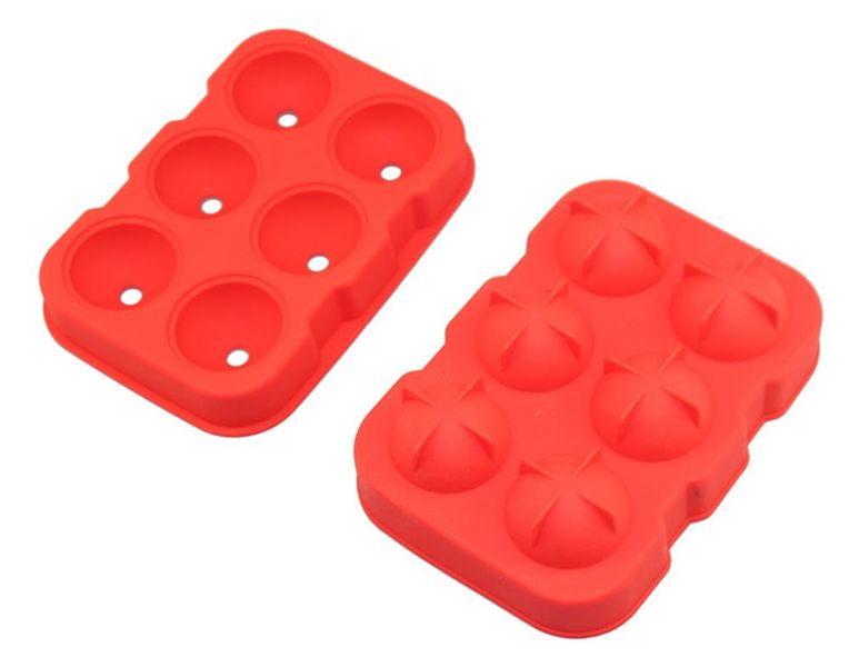 Gin Tribe - 6 Giant Ball Boulders for Gin Ice Ball Tray - Red