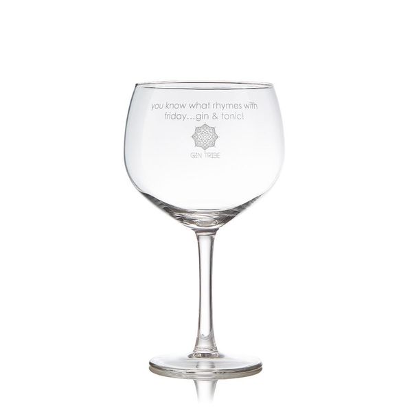 Gin Tribe - You know what Rhymes with Friday? Gin? Gin Stem Glass