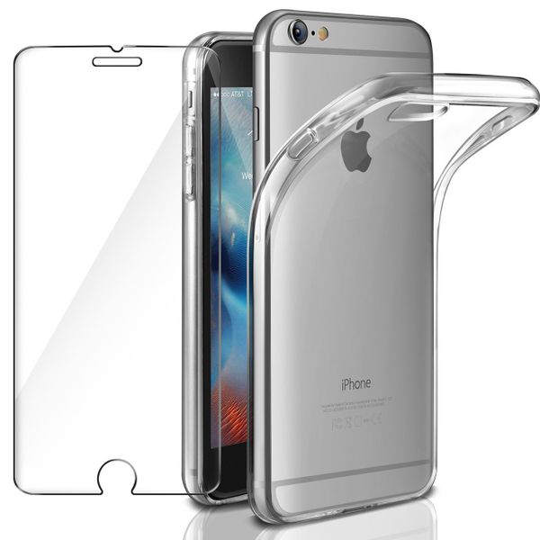 Tempered Glass and Protective Clear Case for iPhone 6S / 6