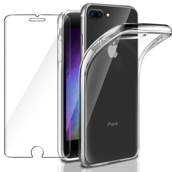 Tempered Glass and Protective Case for iPhone 8 Plus / 7 Plus