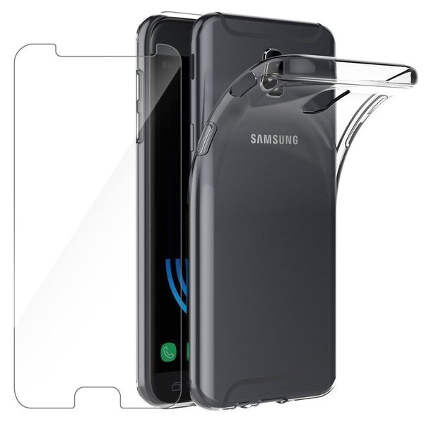 Tempered Glass and Protective Clear Case for Samsung J5 PRO