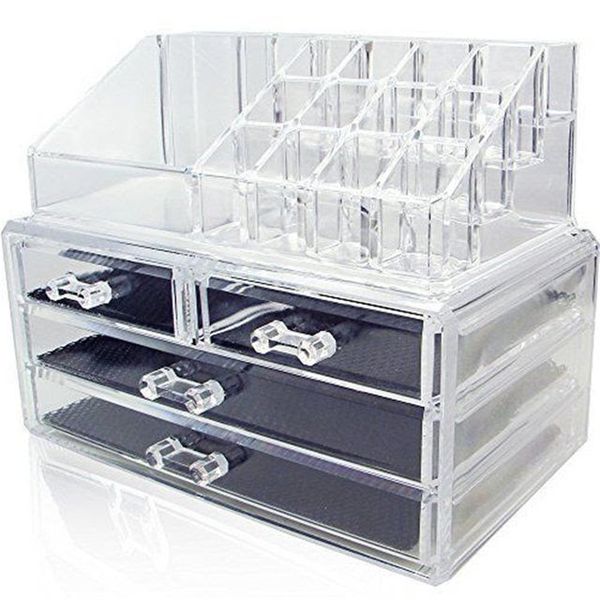 Cosmetic Makeup Jewellery Acrylic Organiser with 20 Grid 4 Drawers