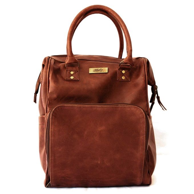 Mally Bags Leather Bambino Baby Backpack in Brown | Shop Today. Get it ...