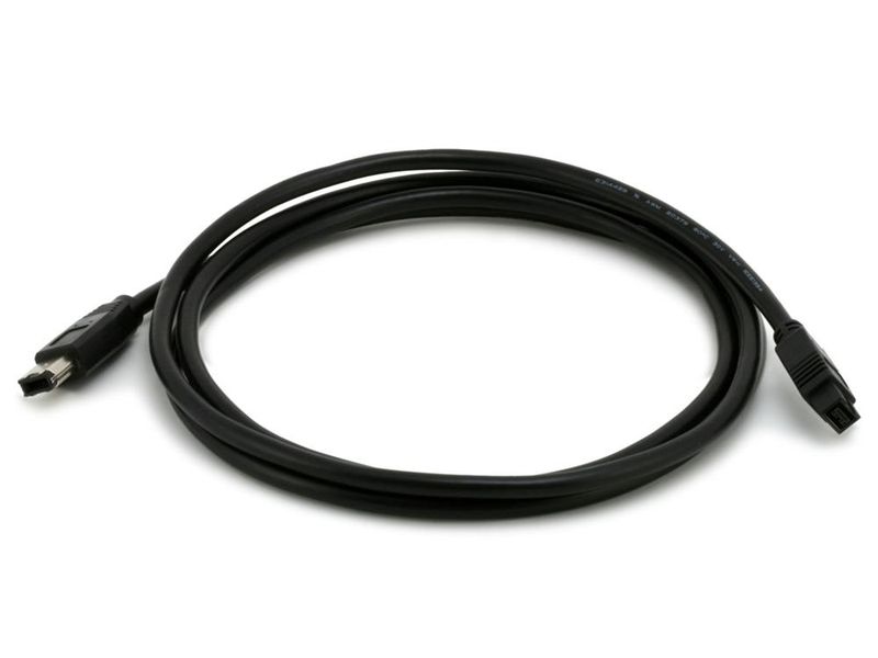 Monoprice 6-Pin to 9-Pin Firewire 1.8 Metre Cable - Black