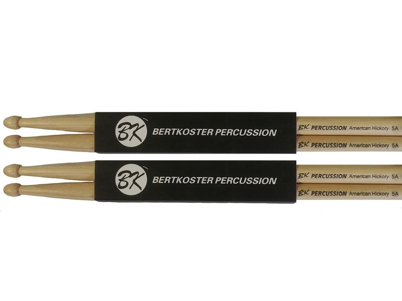 BK 5A American Hickory Wood Tip Drum Sticks - 2 Pairs