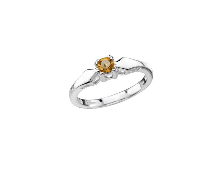 Miss Jewels 0.25ctw Citrine 925 Sterling Silver Ring (Size: N 1/2)