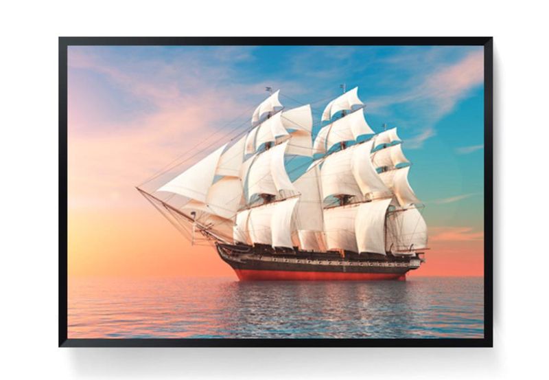 LASA Ocean Canvas Prints Pirate Ship Sailing Wall Art