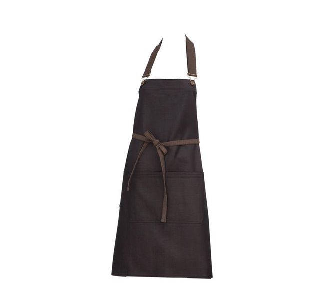Chef Works Boulder Bib Apron - Black &amp; Brown