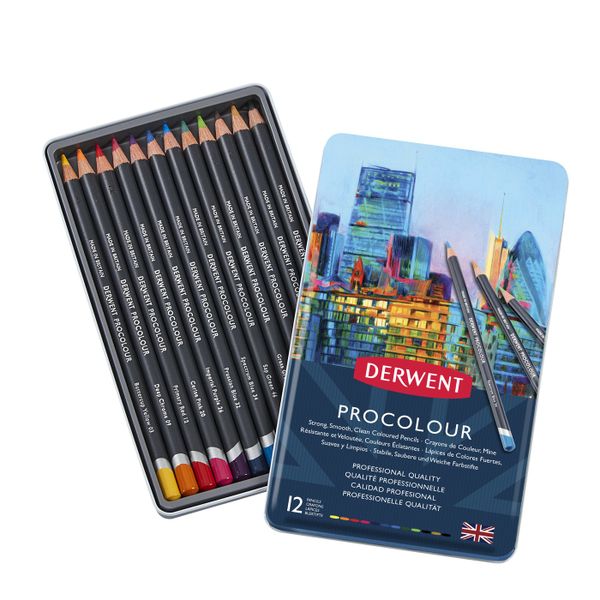 Derwent Procolour Colouring Pencils, Set of 12, 2302505