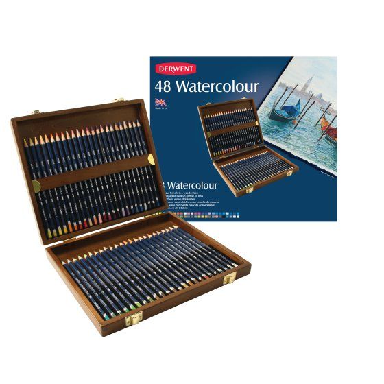 Derwent: Watercolour Wooden Box - 48 Colours | Buy Online in South ...