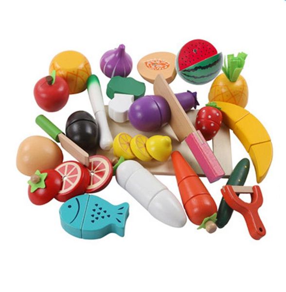 Kids Magnetic Cutting Fruit &amp; Vegetable Toys - 21 Pieces