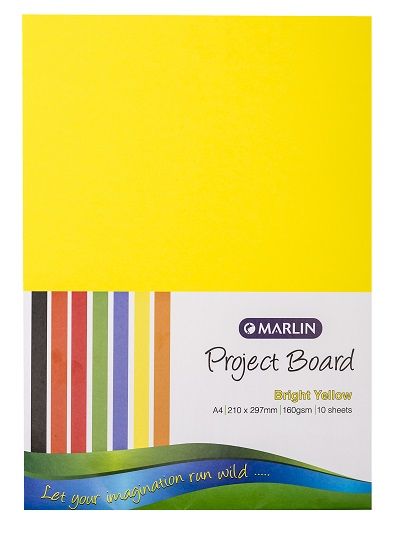 Marlin: Project Boards A4 10's - Bright Yellow