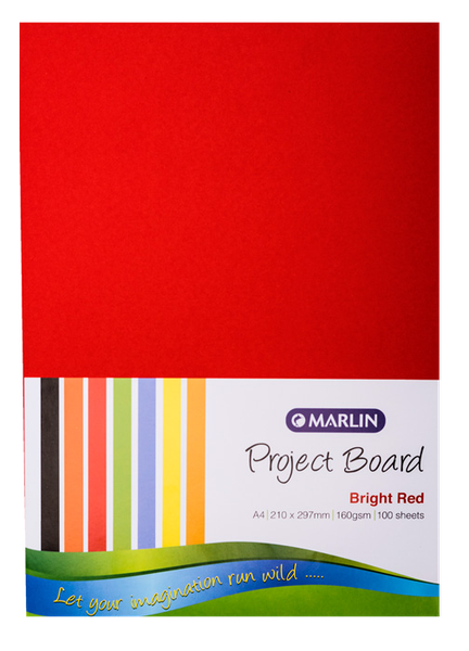 Marlin: Project Boards A4 100's - Bright Red
