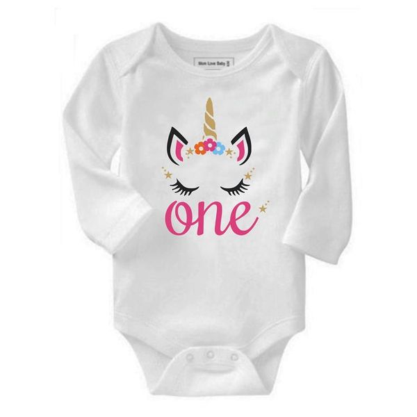 Qtees Africa First Birthday Unicorn Baby Grow