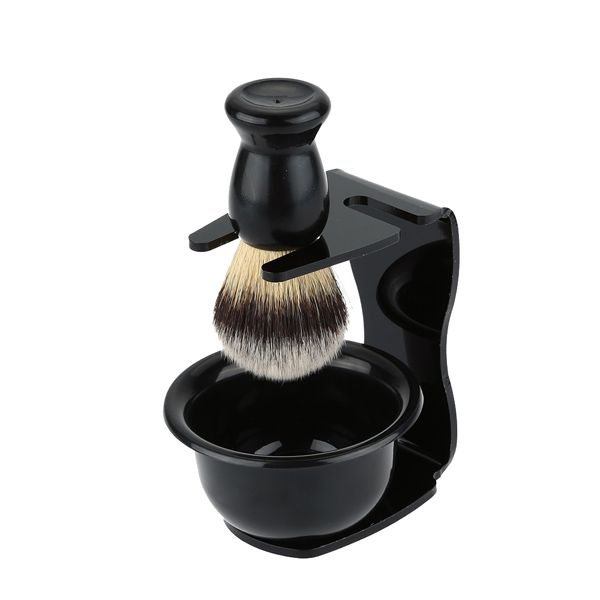 Acrylic Men Shaving Stand with Shaving Brush &amp; Bowl