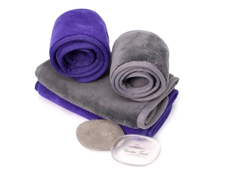 Wonder Towel 8 Piece Makeup Eraser Collection - Purple &amp; Grey