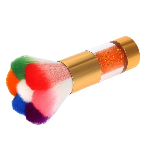 Nail Art Dust Remover Powder Brush - Gold