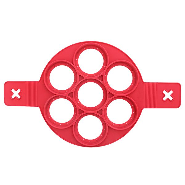 7 Holes Silicone Pancake Model - Red