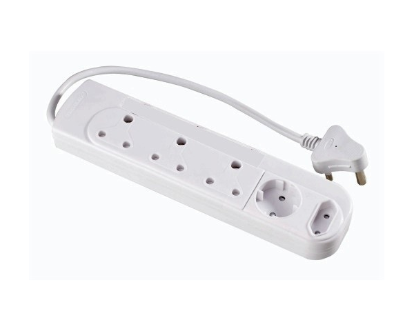 MTS 5 Way Multiplug with Surge Protection - White