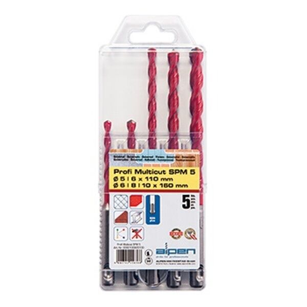 Alpen - Profi Multicut SDS Drill Bit Set - Set of 5