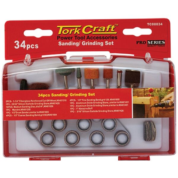 Tork Craft - Sanding &amp; Grinding Set - Set of 34