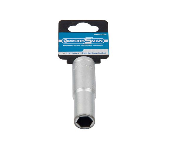 Worksman 1/2 Drive Deep Socket - 8mm