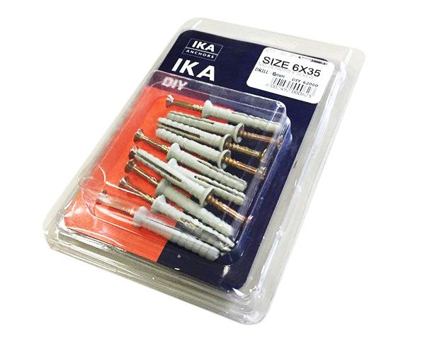 IKA Hammer Screw Nail-in Anchors - 6 x 35mm 62S