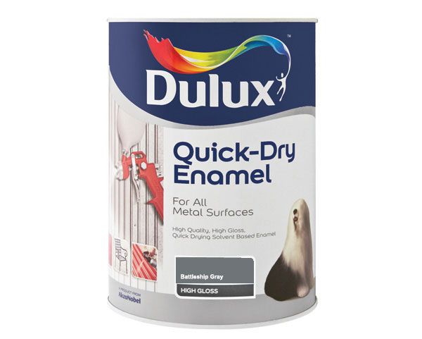Dulux 1 Litre Quickdry Enamel Paint - Battleship Grey