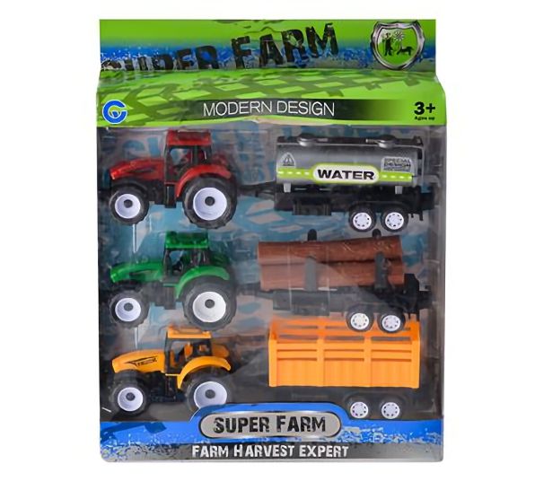 Bulk Pack x 3 Farm Tractor - Set of 3