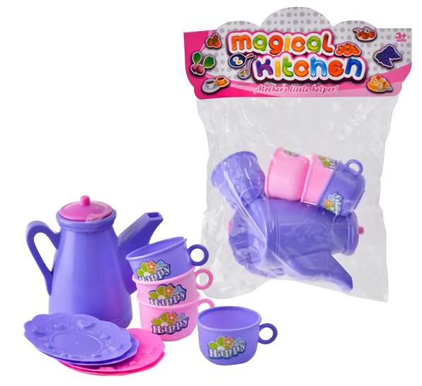 Bulk Pack x 4 Plastic Tea Playset - 9 Piece
