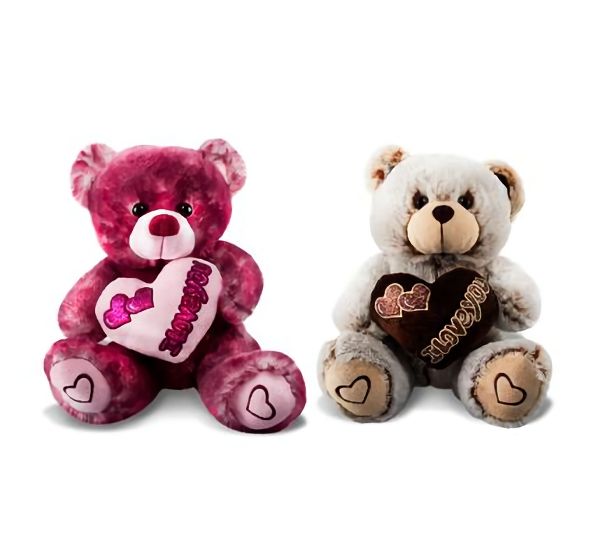 Bulk Pack x 4 Love Plush Bear - 30cm (Assorted Colours)