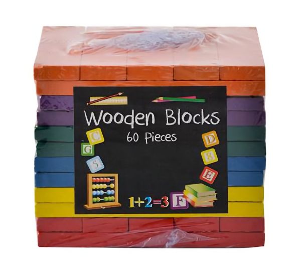 Bulk Pack x 5 Educational Wooden Blocks - 60 Piece