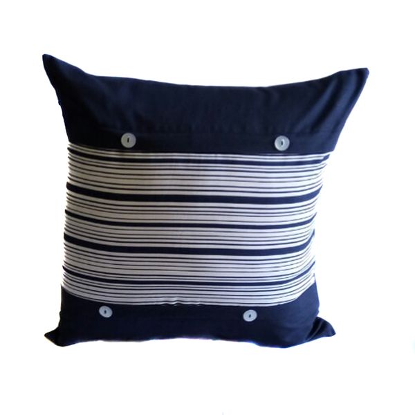 Scatter Cushion Cover - Blue &amp; White Striped