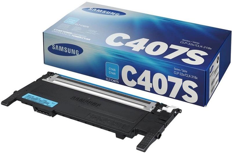 Samsung CLT-C407S Cyan Laser Toner Cartridge